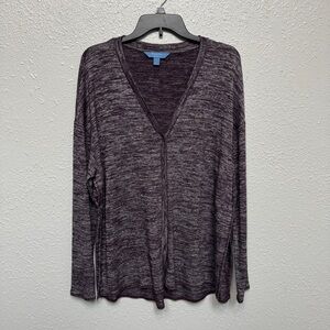 Simply Vera Vera Wang Marled Purple Long Sleeve Top